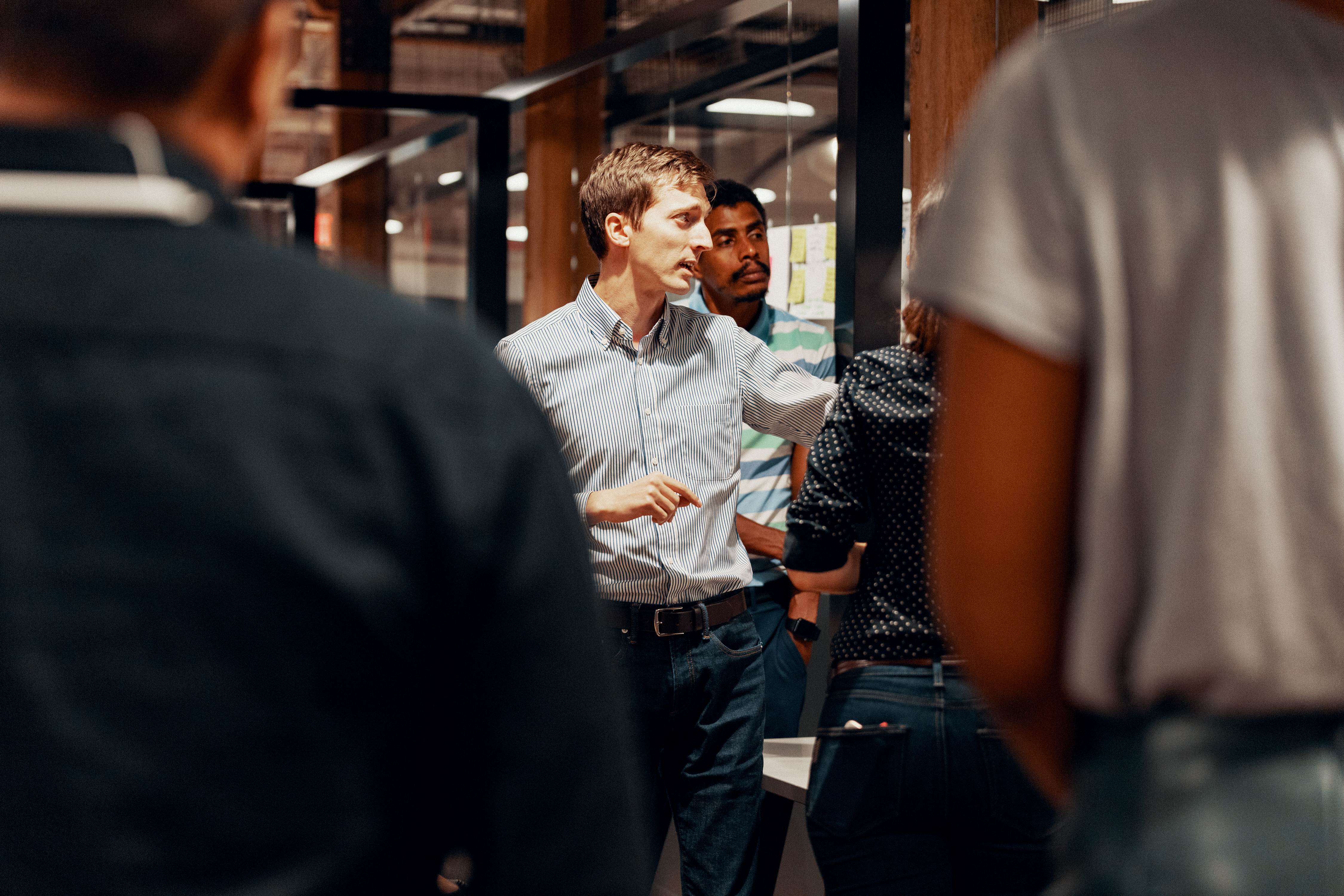 Our COO working with a group